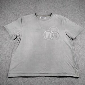 Ryoko Rain Mens Gray Distressed Graphic Logo Cotton T-Shirt Size M